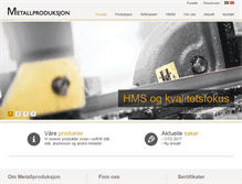 Tablet Screenshot of metallproduksjon.no